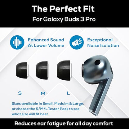SFBuds-3-4 Pro Large - Memory Foam Earbud Tips - 5 Pairs - Black - size: Large - Buds 3&4 Pro