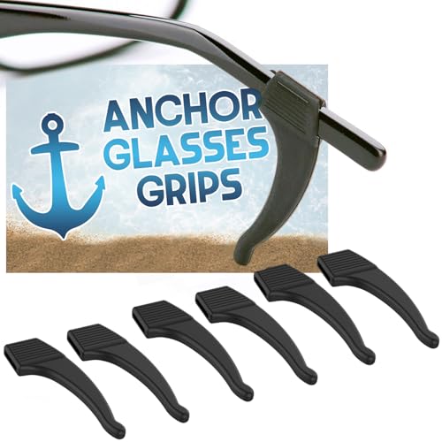 3 Pack - Sunglasses Retainer Anti-Slip Glasses Grip Ear Hook Eyeglasses Anti-Slip Temple Tip Glasses Holder (Black) - color: Black