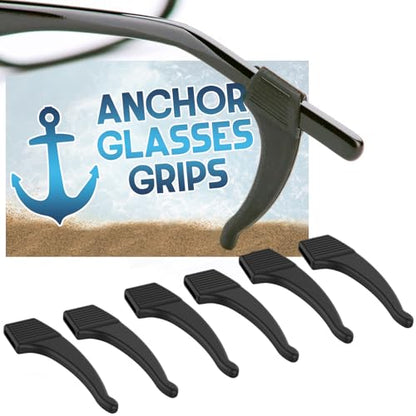 3 Pack - Sunglasses Retainer Anti-Slip Glasses Grip Ear Hook Eyeglasses Anti-Slip Temple Tip Glasses Holder (Black) - color: Black