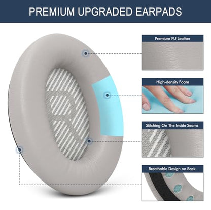 Premium Replacement Ear Pads for Bose QC35 & QC35ii Headphones - Sandstone | Fits QuietComfort 35 & 35ii / SoundLink 1&2 AE（Over-Ear）- Soft Protein Leather · Adaptive Memory Foam and Extra Durable - color: Sandstone