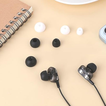 Extra Small Earbuds Tips Replacement Earbud Tip Soft Silicone Earbuds for in-Ear Headphones Extra Small Ear Tips for in Ear Earbuds(16pcs,Black,White)
