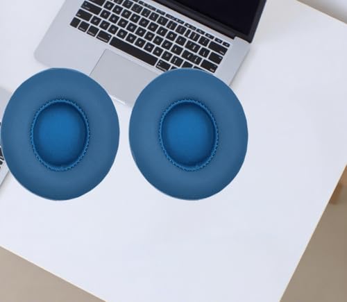 Headphone Replacement Ear Pad Cover Compatible with Beats by Dre Solo3 Solo2 Wired Wireless Headphones Protein Leather Memory Foam Headphone Cushion Ear Muffs-Aqua Blue - color: aqua blue