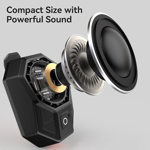 Oraolo Clip-On Portable Speaker Wearable Speaker Bluetooth 5.4, Mini Speakers for Hands-Free Calls, Built-in Mic, Stereo Sound, IPX6 Water Resistance, 12H Playtime, Wireless Speakers for Outdoor