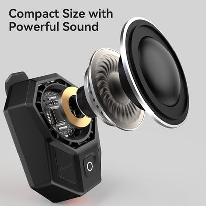 Oraolo Clip-On Portable Speaker Wearable Speaker Bluetooth 5.4, Mini Speakers for Hands-Free Calls, Built-in Mic, Stereo Sound, IPX6 Water Resistance, 12H Playtime, Wireless Speakers for Outdoor