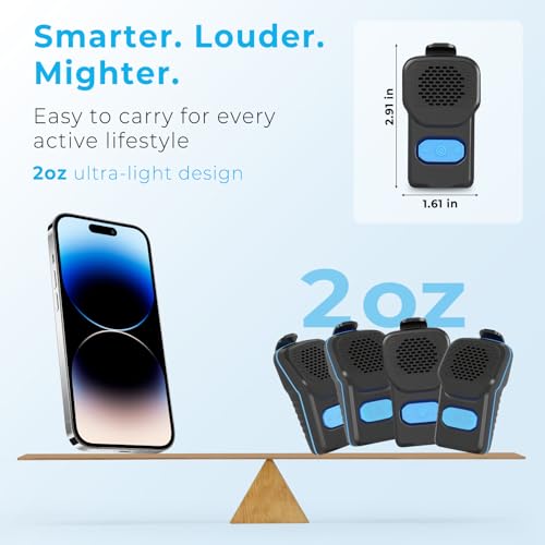 Wearable Bluetooth Speaker, Clip On, 10H Working Time, IPX7 Waterproof | Portable Mini Personal Speaker, Clean Sound, BT 5.3, ENC Built-in Mic, Hands-Free Music/Calls for Outdoor Work