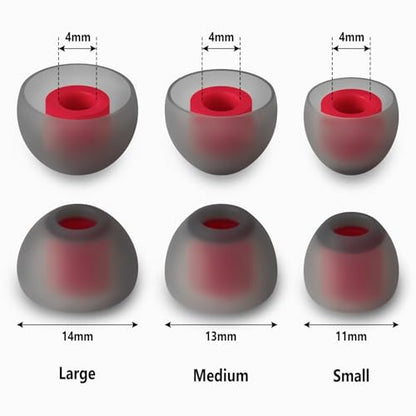 Geiomoo Silicone Eartips for JLab Go Sport+ Ear Tips, Eartips for JLab Go Air Sport Ear Tips, Replacement Earbuds Earpads (Gray,L/M/S)