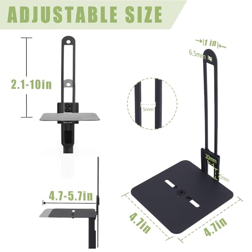 29.5-55.9" Speaker Stands Pair for Surround Sound, 17lbs Capacity | Black Alloy Steel Bookshelf Tall Speaker Stands Compatible with Bose Sony JBL Samsung Polk Yamaha,Cable Management
