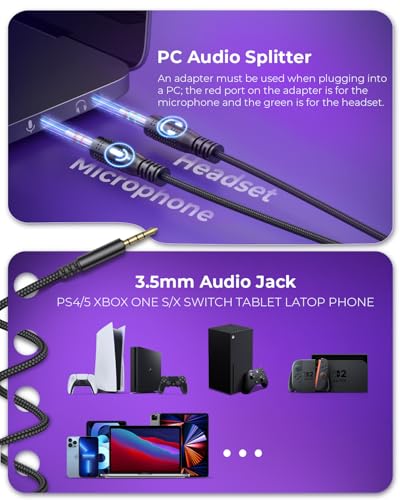 havit H2002d Gaming Headsets for PS4,PC, 53MM Drivers Surround Sound PS5 Headset with Mic Gaming Headphones with Mic Durable Aluminum Frame Valentines Gifts for Men