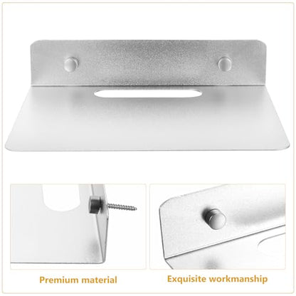 Small Aluminum Floating Wall Shelf for Speakers and Monitors, Sturdy and Easy to Install Wall Mount Holder, for Craft Room and Kitchen Organization
