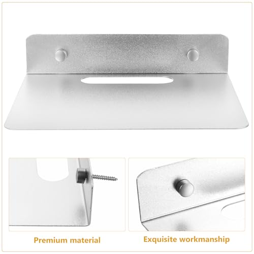 Small Aluminum Floating Wall Shelf for Speakers and Monitors, Sturdy and Easy to Install Wall Mount Holder, for Craft Room and Kitchen Organization