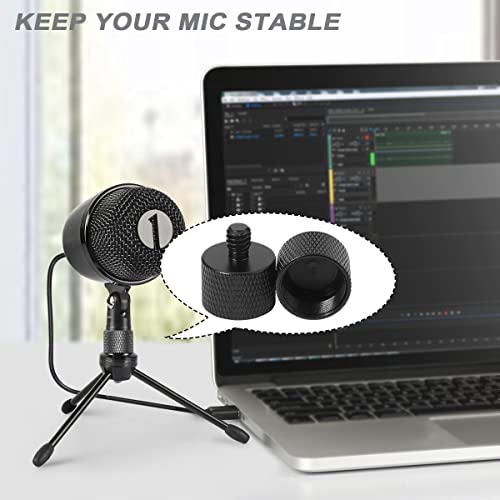 8 Pcs Mic Stand Adapter 5/8 Female to 3/8 Male and 3/8 Female to 5/8 Male, 5/8 Female to 1/4 Male and 1/4 Female to 5/8 Male Screw Thread Adapter Mic Thread Adapter Set for Microphone (Black) - color: Black