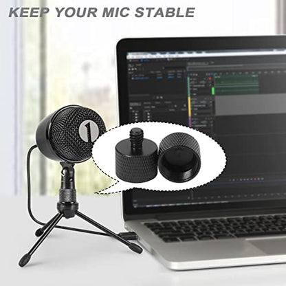 8 Pcs Mic Stand Adapter 5/8 Female to 3/8 Male and 3/8 Female to 5/8 Male, 5/8 Female to 1/4 Male and 1/4 Female to 5/8 Male Screw Thread Adapter Mic Thread Adapter Set for Microphone (Black) - color: Black