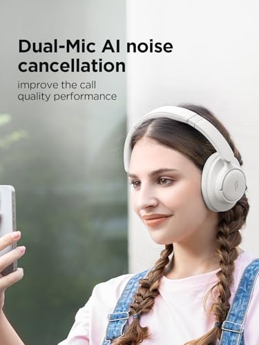 1MORE Wireless Bluetooth Noise-canceling Headphones - HQ31 SonoFlow SE Over-Ear Headphones with Hi-Res Audio, 90H Playtime, Clear Calls, Preset EQ Via App, Comfort for Home Office Travel(Oat White) - color: Oat White