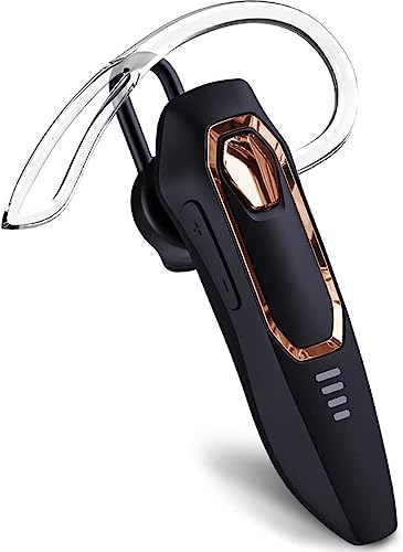 Single Ear Headsets Wireless Bluetooth, 30H Talking Time, Noise Canceling Mic Hands-Free Calls, Hands Free Wireless Bluetooth Earpiece, Call Reminder Function, for Driving/Business/Conference Phone