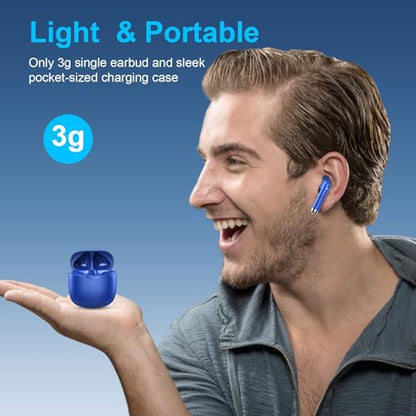 Wireless Earbuds, Bluetooth 5.4 Earbuds Stereo Bass, Bluetooth Headphones | in Ear Noise Cancelling Mic, Earphones IP7 Waterproof Sports, 32H Playtime USB C Charging Case Blue Ear Buds for Android iOS - color: Glossy Blue