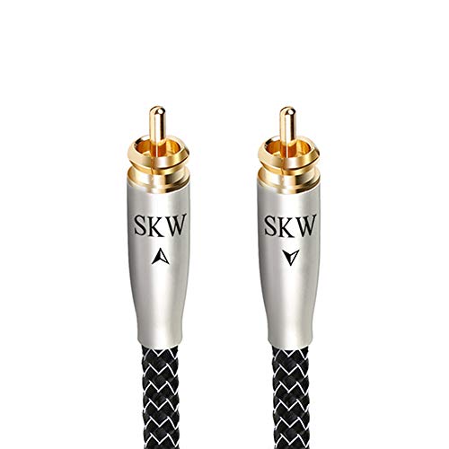 SKW High-End WG Series RCA-to-RCA Digital Coaxial Subwoofer Cable - Premium Hi-Fi Audio Interconnect for Precision Bass Transmission 3.2ft/1M - size: 3.2ft (1m)