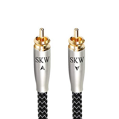 SKW High-End WG Series RCA-to-RCA Digital Coaxial Subwoofer Cable - Premium Hi-Fi Audio Interconnect for Precision Bass Transmission 3.2ft/1M - size: 3.2ft (1m)