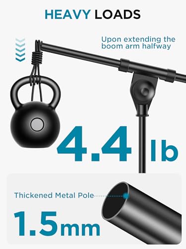 InnoGear 2 Set Mic Stand Desk Boom Arm Microphone Stand for Blue Yeti | for Shure Fifine Guitar Amps, 4.4lb Weight Capacity, Arm Swivel Sideways, Stable, Extendable, Adjustable, Cable Clip Included - size: Medium