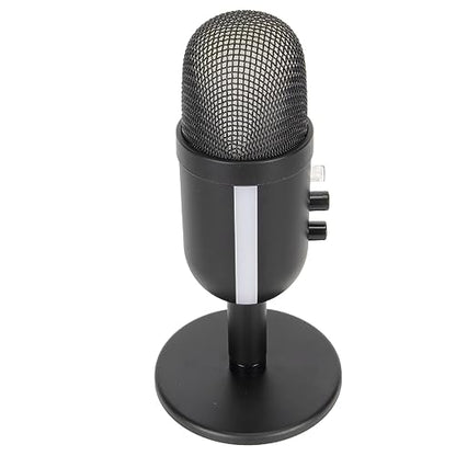 USB Microphone, Rotatable Plug and Play Noise Cancelling Computer Microphone Amplification Control Headphone Output for Live Streaming