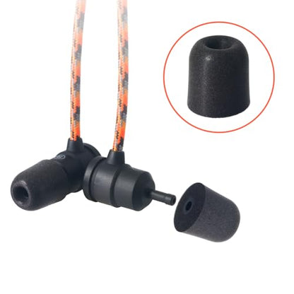 Klowcok Foam Replacement Ear Tips for Walkers Hearing Protection Earbuds, L | Noise Isolation, 3 Pairs, Black, Large - size: Large