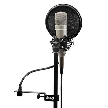 LyxPro MOP-28 Dual Layer Microphone Pop Filter with Flexible Gooseneck