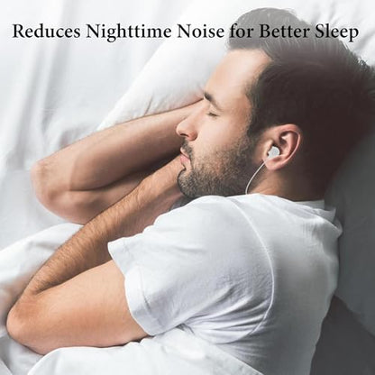 GEEKRIA Sleeping Headphones for Side Sleepers, 3.5mm Wired Soft Silicone in-Ear Earbuds with Mic & Volume Control, Noise Cancelling Earphones for Sleep, Travel & Meditation (3.9FT) - color: White