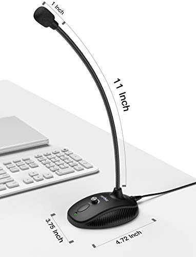 FIFINE USB Computer Microphone, Plug &Play Desktop Condenser PC Laptop Mic,Mute Button with LED Indicator, Compatible with Windows/Mac, Ideal for YouTube,Zoom,Recording,Twitch Games(K054)