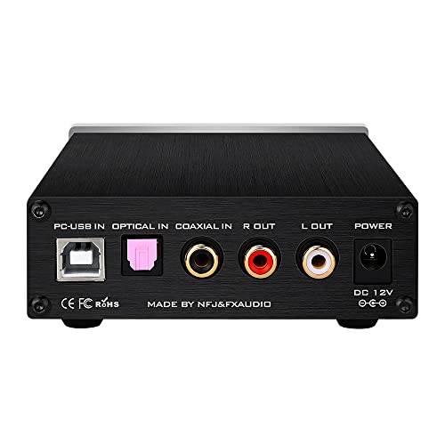 FX-Audio DAC-X6 Mini HiFi 2.0 Digital Audio Decoder DAC Input USB/Coaxial/Optical Output RCA/Headphone Amp 24Bit/96KHz DC12V(Silver) - color: Sliver