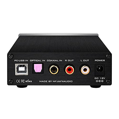FX-Audio DAC-X6 Mini HiFi 2.0 Digital Audio Decoder DAC Input USB/Coaxial/Optical Output RCA/Headphone Amp 24Bit/96KHz DC12V(Silver) - color: Sliver