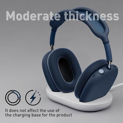 Case Ear Cover for AirPods Max Headphones for Airpod Max Accessories(USB-C/Lightning)(2024/2020), 2 Set of Headband Cover and Clear Soft TPU Ear Cups Sheel,Scratch Resistant and Condensation Resistant - color: A5-Blue