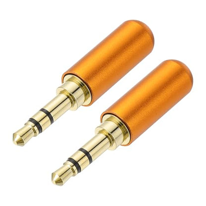MECCANIXITY 3.5mm Replacement Repair Plug Jack, 3 Pole, Orange 2Pcs - color: Orange