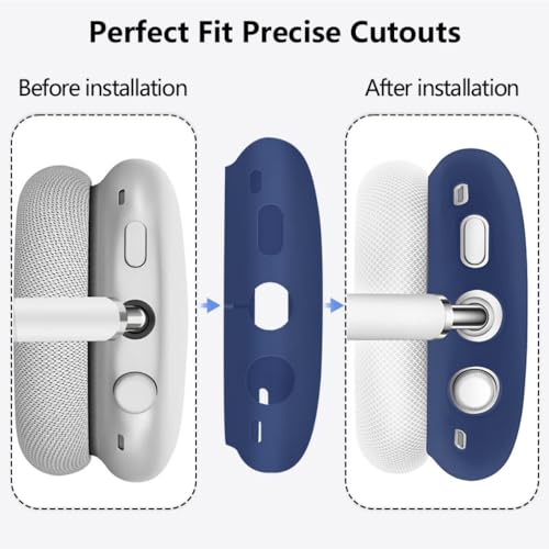 fomissky-sisa 4 in 1 AirPods Max Case Headphone Covers, Silver Grey - color: Silver Spider
