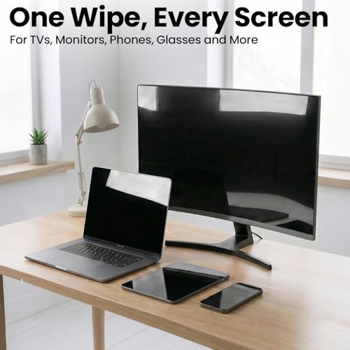 Electronic Wipes Screen Cleaner Streak-Free [2 Pack x40] Computer Screen Wipes, TV Screen Cleaner Wipes, Monitor Wipes for Smart TV, Laptop, iPhone, ipad and more - [Microfiber Cloth + 80 Wipes] - size: 40 Count (Pack of 2)