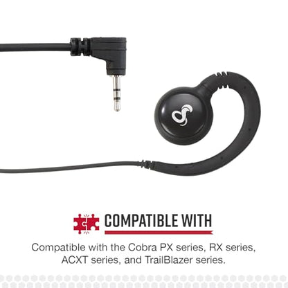 Cobra 2.5mm C-Style Around the Ear Headset | Comfortable Hook Design with Secure Fit Earpiece for Cobra Two-Way Radios - style: Around-the-Ear Headset