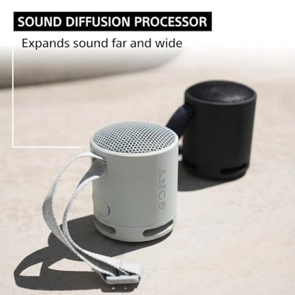 Sony SRS-XB100 Wireless Bluetooth Portable Lightweight Speaker, Light Gray | 16 Hr Battery, Super-Compact Travel Speaker, IP67 Waterproof & Dustproof Shower Speaker, Versatile Strap, Hands-free Calling - color: Light Gray