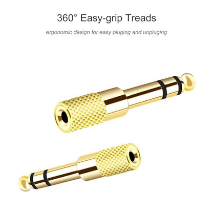 [Updated Version 5-Pack Stereo Audio Adapter 6.35mm (1/4 inch) Male to 3.5mm (1/8 inch) Female Headphone Jack