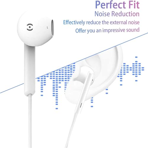 GAXIWILO 2 Packs for iPhone Earbuds Wired Headphones Earphones with 3.5mm Wired [MFi Certified] with Mic, Volume Control Support for iPhone,iPad,iPod,Computer,MP3/4,Android Most 3.5mm Audio Devices