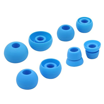 hopopwer Replacement Silicone Earbuds Tips for Powerbeats 3 Powerbeats 2, 4 Pairs Earbuds Silicone Ear Tips Set - Small, Medium, Large and Double Flange (Blue) - color: Blue without Pen