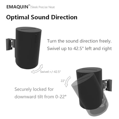 Wall Mount Bracket for Sonos Era 100/Era 100 SL Speaker (Swivel and Tilt,Sturdy Metal,Enduring Paint Finish,Easy to intall,Compatible with Sonos Era 100/Era 100 SL,Single pc,Black) - color: Black, size: Single pc