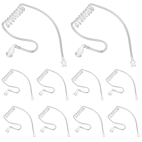 10-Pack Replacement Acoustic Coil Tube Walkie Talkie Earpieces for Baofeng Motorola Kenwood Retevis Midland Two Way Radios Headset Secret Spy Game Earpiece - color: Acoustic Coil Tube