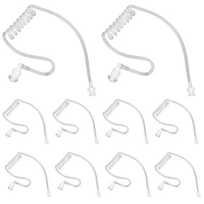 10-Pack Replacement Acoustic Coil Tube Walkie Talkie Earpieces for Baofeng Motorola Kenwood Retevis Midland Two Way Radios Headset Secret Spy Game Earpiece - color: Acoustic Coil Tube