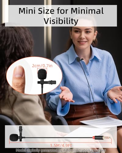 3.5mm AUX Lavalier Lapel Microphone, 3.5MM 3 Pole TRS Male Lavalier Wired Mic for Camera D/JI Mic,Computer,Speakers,Laptop(4.9FT/1.5M) - style: 3 Section