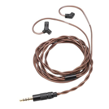 Yunseity IEM Cable with Detachable Mic, 2 Pin 0.78mm OFC Upgrade Cable for QDC UE Headphones, with Gold Plated 3.5mm Plug and Free Design