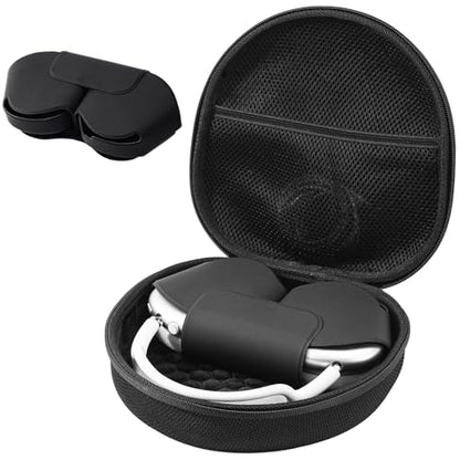 ProCase AirPods Max & AirPods Max 2 Travel Case with Sleep Mode Cover | Shockproof EVA Shell with Soft Lining, Mesh Pocket, Hand Strap & Carabiner for Travel - Black - color: Black, size: Sleep Mode Version