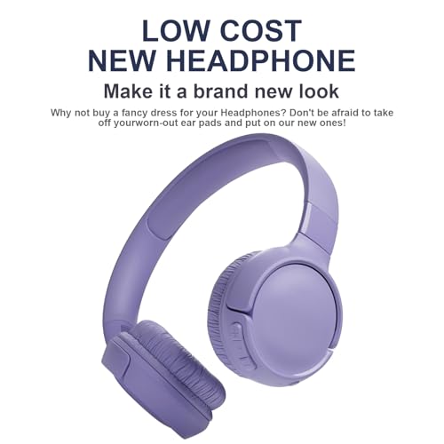 Tune 600 Ear Pads Replacement Ear Cushions Compatible with JBL Tune 600BTNC T500BT T510BT Tune 500 T450BT JR300 JR300BT Headphones High-Density Memory Foam Earpads Earmuffs Ear Cups Cover (Purple) - color: Purple
