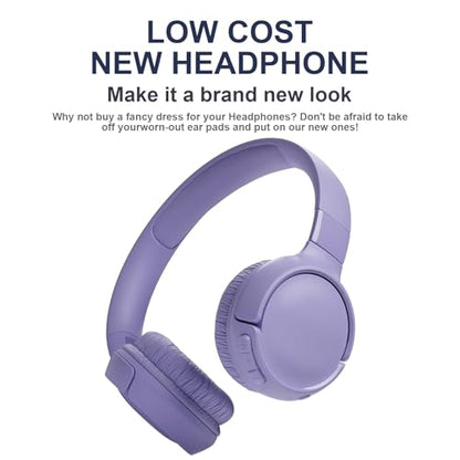 Tune 600 Ear Pads Replacement Ear Cushions Compatible with JBL Tune 600BTNC T500BT T510BT Tune 500 T450BT JR300 JR300BT Headphones High-Density Memory Foam Earpads Earmuffs Ear Cups Cover (Purple) - color: Purple