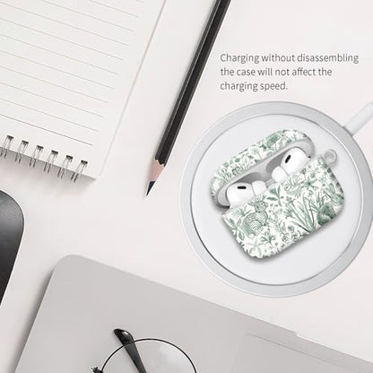 Compatible with Airpod pro 2nd/1st Generation Case Cover with Gold Round Keychain Cute Pattern Hard & Anti Slip Cover for Men Women & Girls（Funny Bunny） - color: Funny bunny
