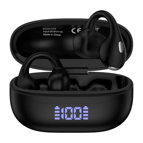 Clip-On Pixel Earbuds Open-Ear Ear Buds Wireless Bluetooth Headphones | for Google Pixel 10a,10 Pro XL/Fold,10,9a,9Pro,9,8a,8Pro,8,7a,7Pro,7,6a,6,5a,5,4a,4XL,4,3,2,Open Ear Clip on Wireless Earbuds - color: Pure Black, style: Open Ear