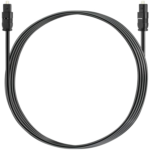Toslink Optical Audio Cable, 2 Pack 1.8M/6Ft Digital Optic Cord, Gold Plated Plugs Fiber Optic Audio Adapter Toslink Cord for Audio System, Sound Bar, TV, Game Consoles, Home Theaters Etc