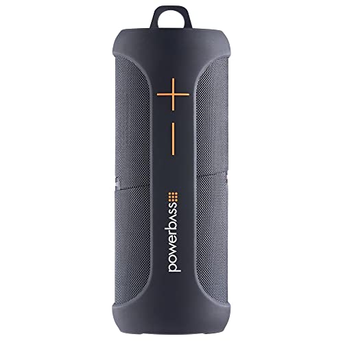 PowerBass BT200 Bluetooth Portable Dual Speaker, Black, IPX7 Waterproof, Splittable Stereo Sound